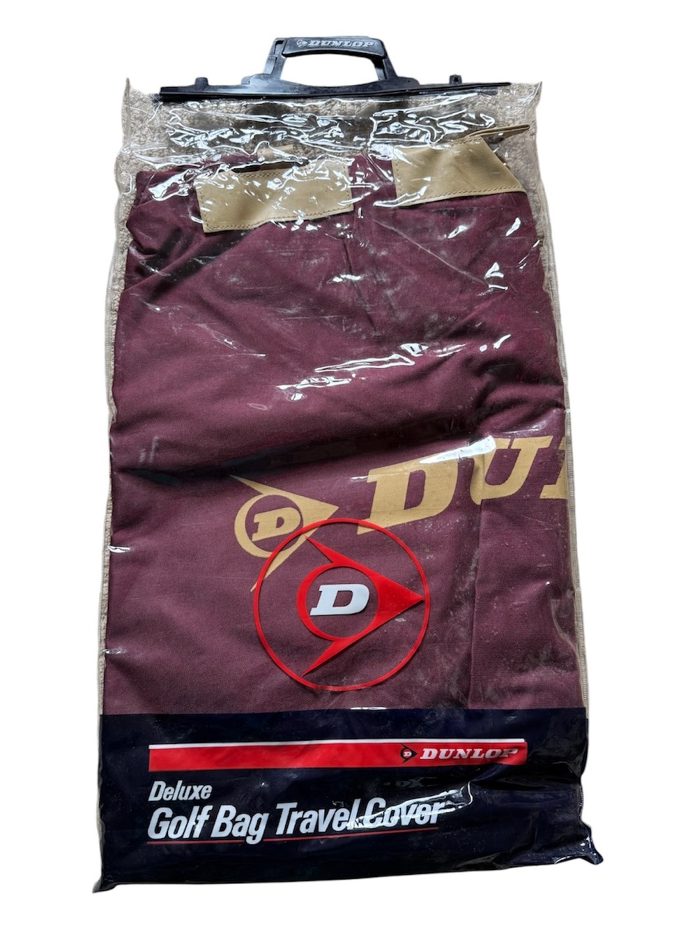 Dunlop Deluxe Golf Bag Travel Cover - Burgundy with Tan Accents